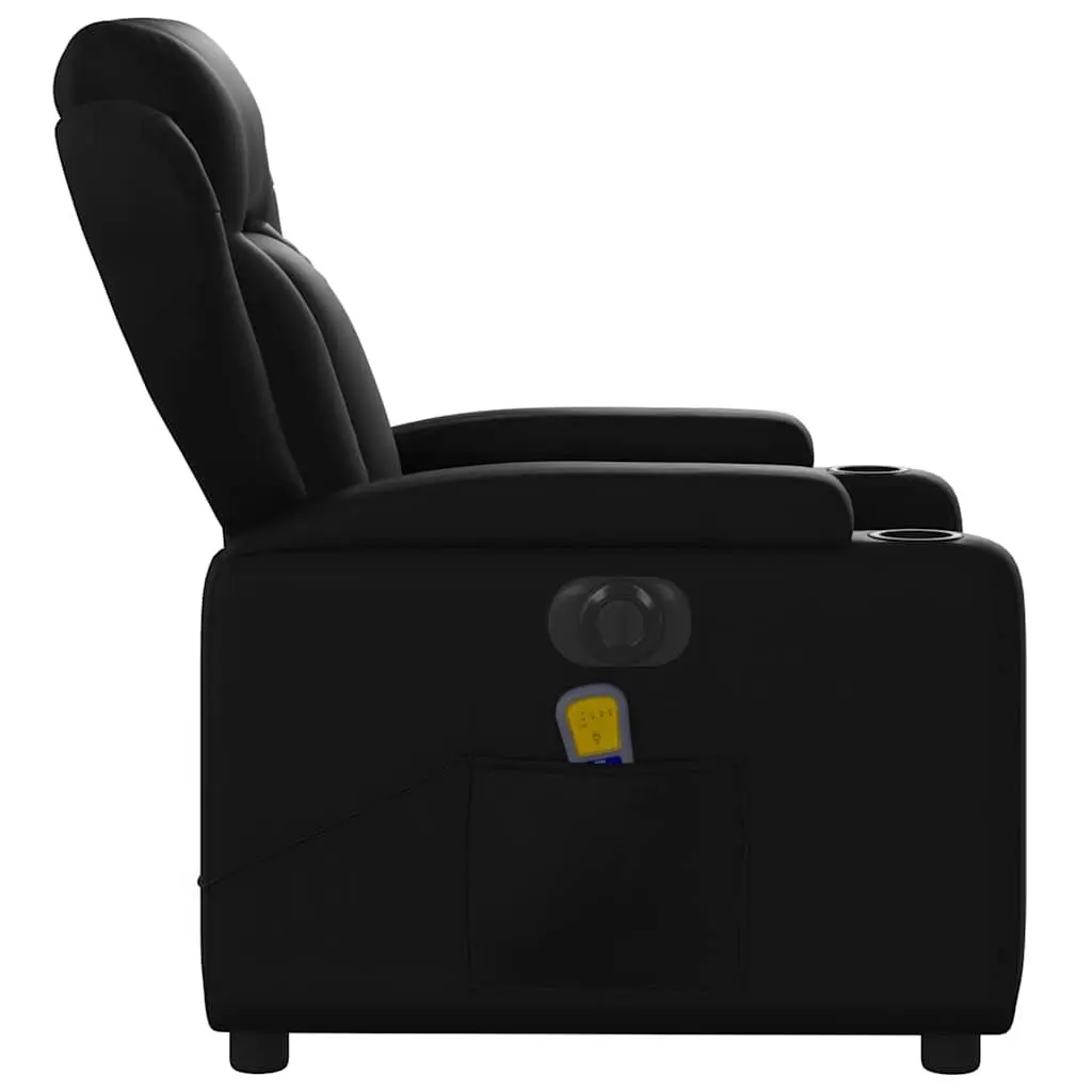 Electric Massage Recliner Chair Faux Leather Black 135 Degrees