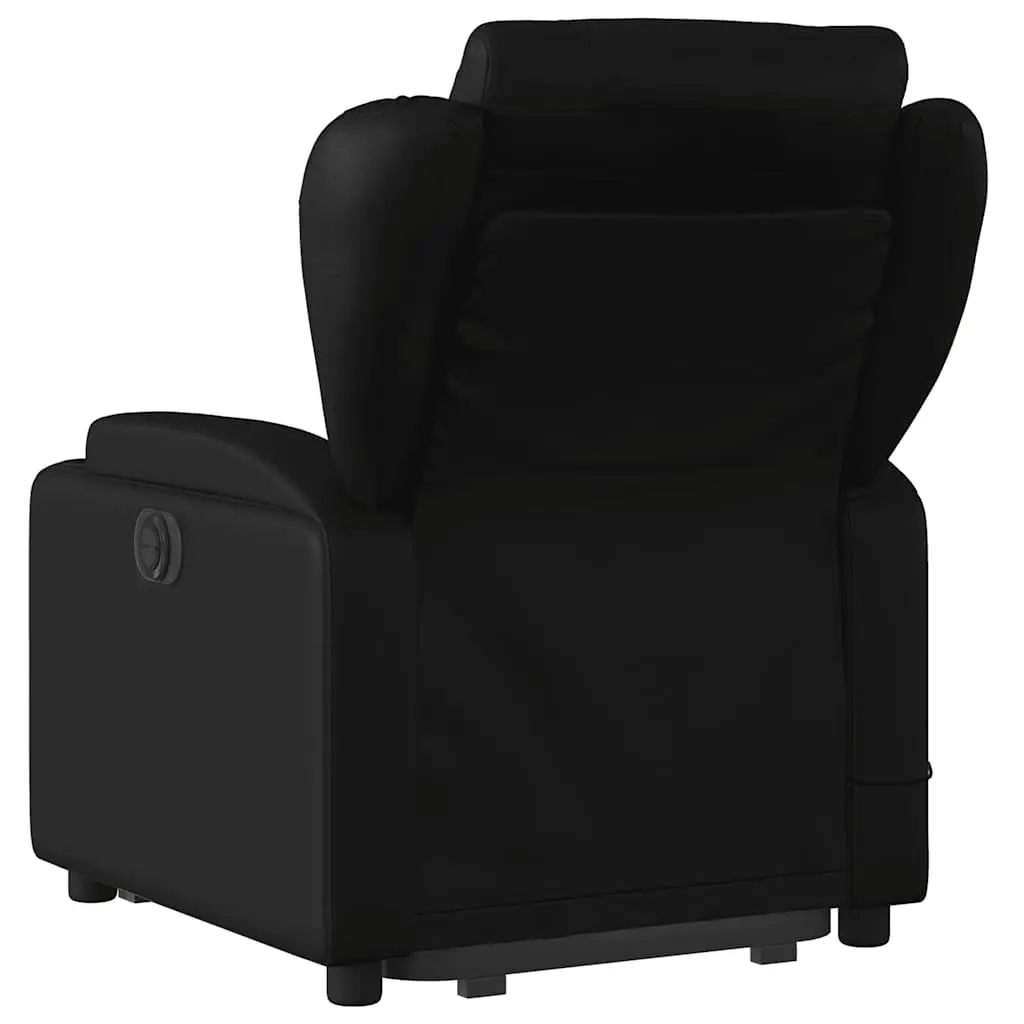 Stand Up Massage Recliner Chair Faux Leather Black Electric Power Lift Armchair