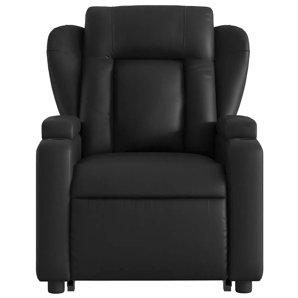 Stand Up Massage Recliner Chair Faux Leather Black Electric Power Lift Armchair