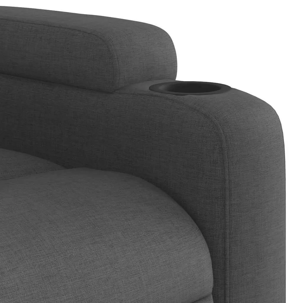 Electric Recliner Chair Fabric Grey Adjustable Footrest Backrest