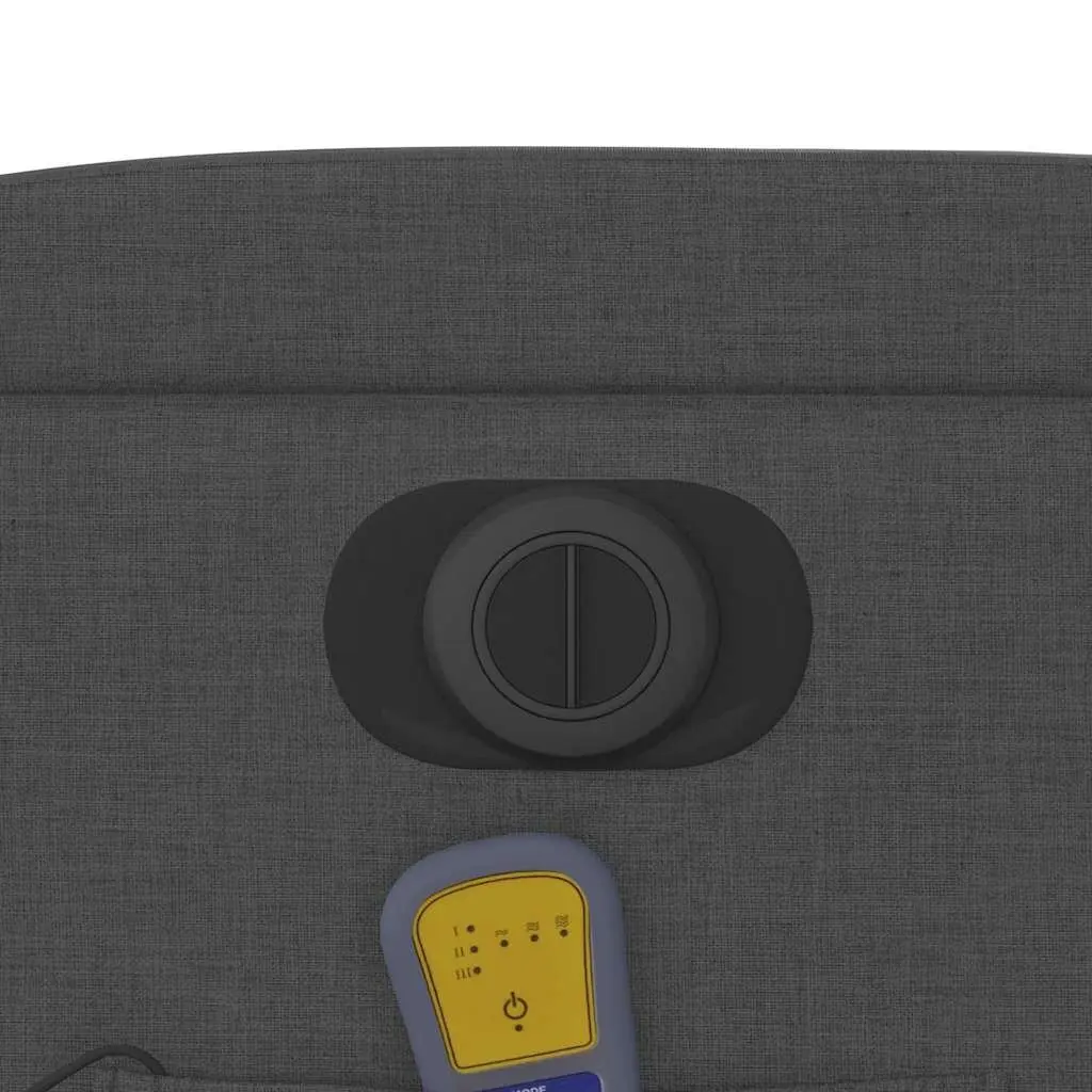 Electric Massage Recliner Chair Fabric Grey 135 Degrees Vibration Relaxer