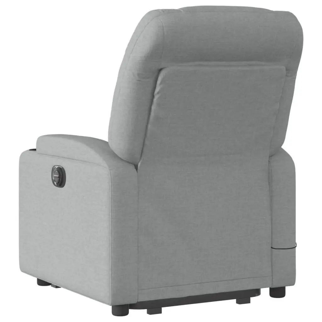 Stand Up Massage Recliner Chair Grey Fabric Electric Power Lift Recline Armchair