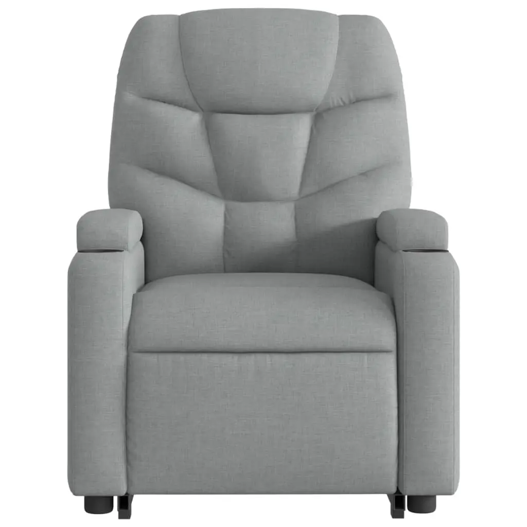 Stand Up Massage Recliner Chair Grey Fabric Electric Power Lift Recline Armchair