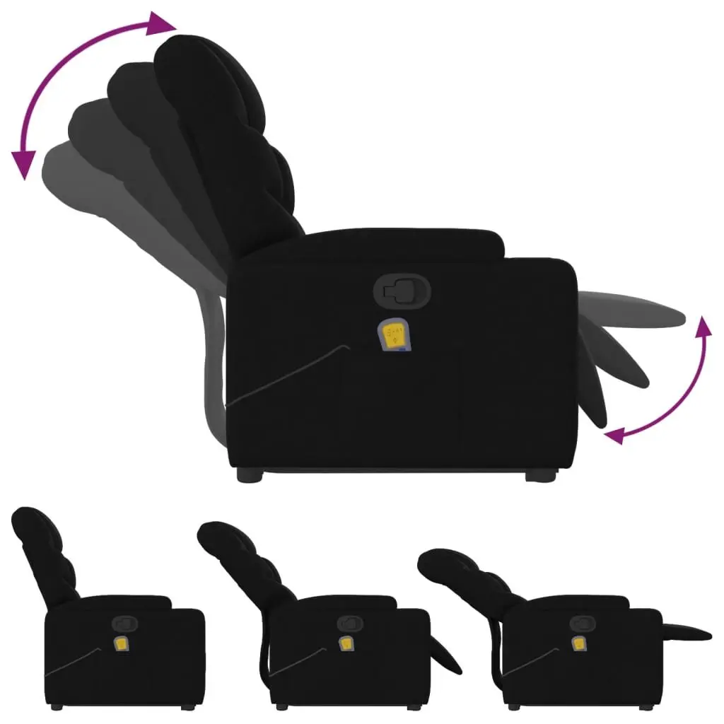 Electric Massage Recliner Chair Fabric Black Power Lift Stand Up Armchair