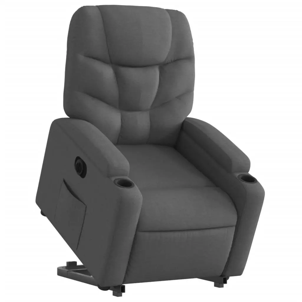 Electric Recliner Armchair Power Lift Fabric Upholstery Grey