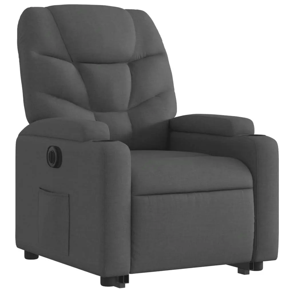 Electric Recliner Armchair Power Lift Fabric Upholstery Grey