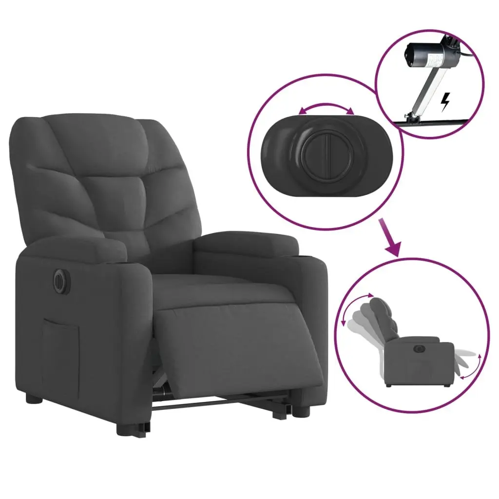 Electric Recliner Armchair Power Lift Fabric Upholstery Grey