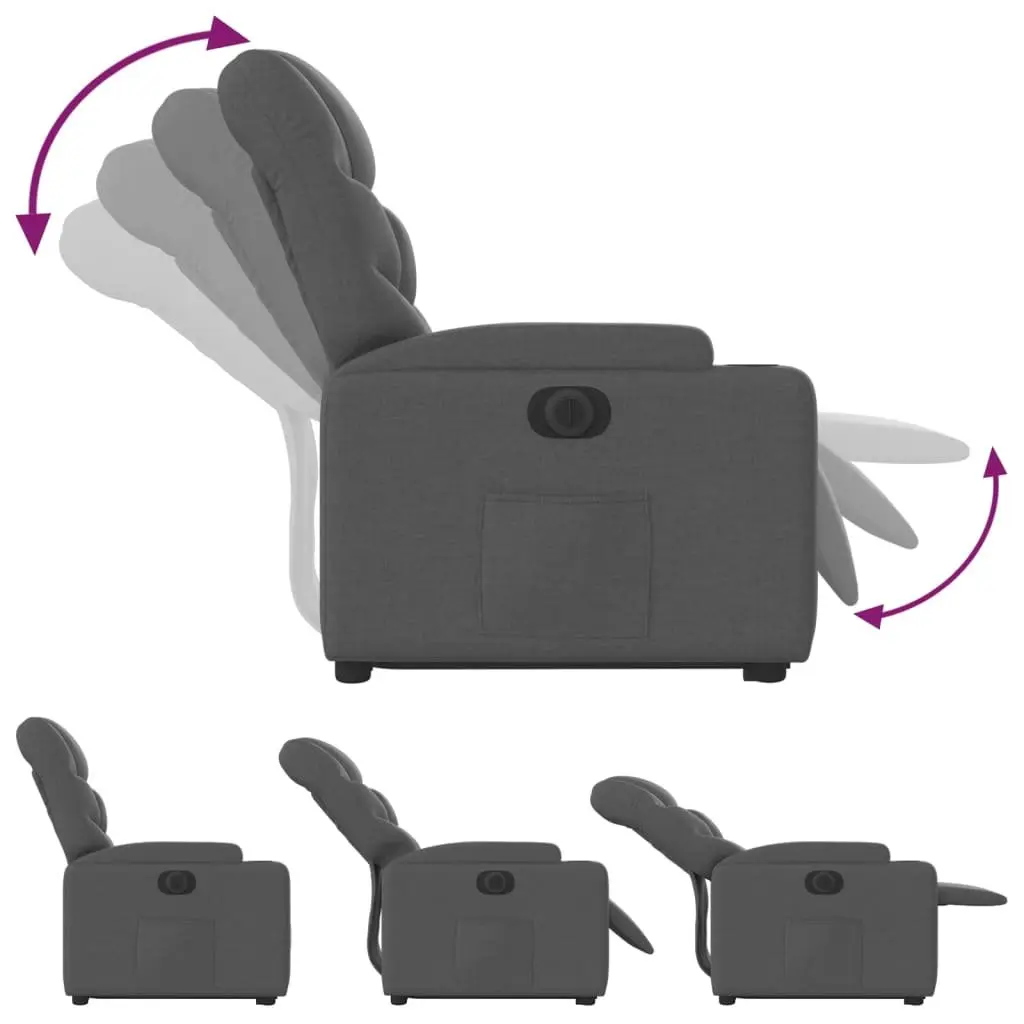 Electric Recliner Armchair Power Lift Fabric Upholstery Grey