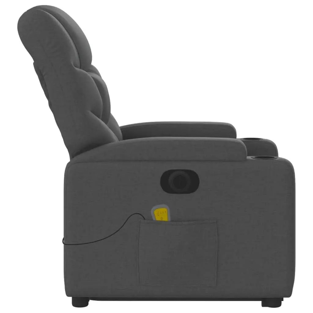 Electric Recliner Chair Fabric Grey Power Lift Massage Armchair
