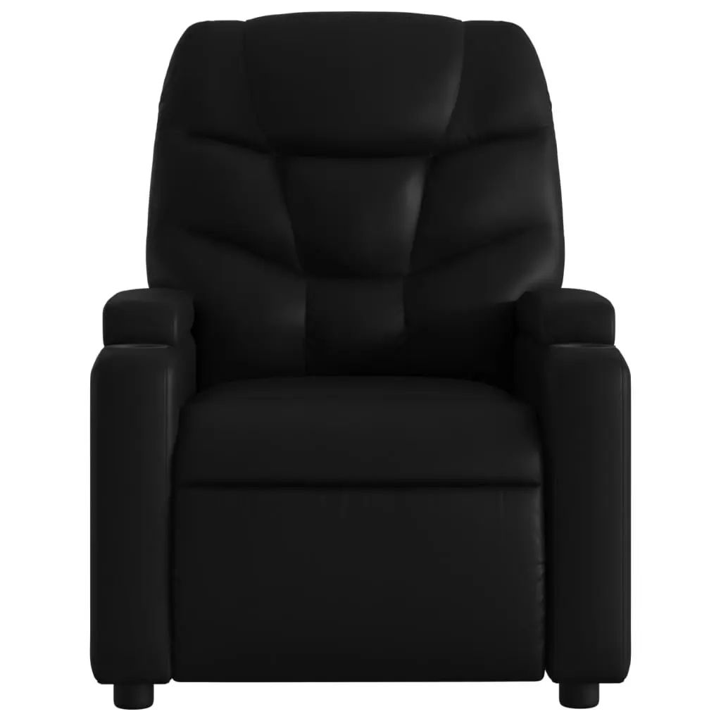 Recliner Chair Manual Reclining Faux Leather Black