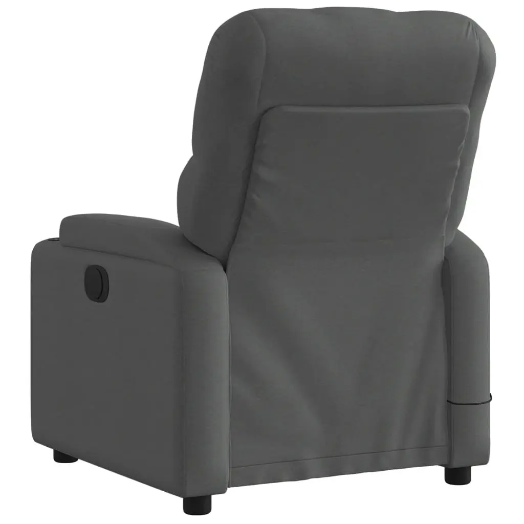 Electric Massage Recliner Chair Grey Fabric Armchair Recline Footrest Vibration