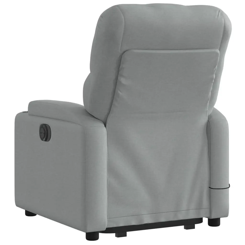 Electric Recliner Chair Grey Fabric Power Lift Massage Armchair for Elderly