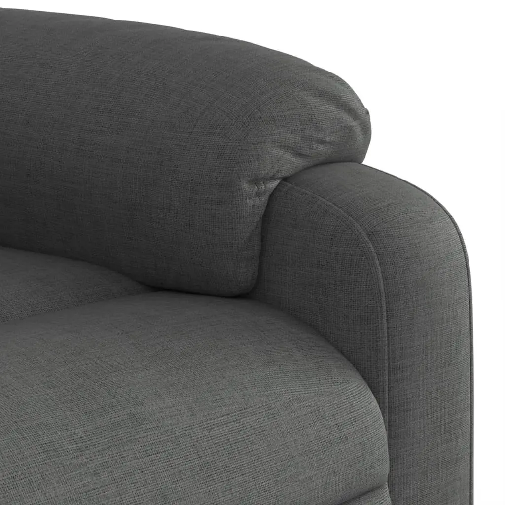 Recliner Chair Fabric Grey Manual Vibration Massage 6 Points Adjustable Backrest