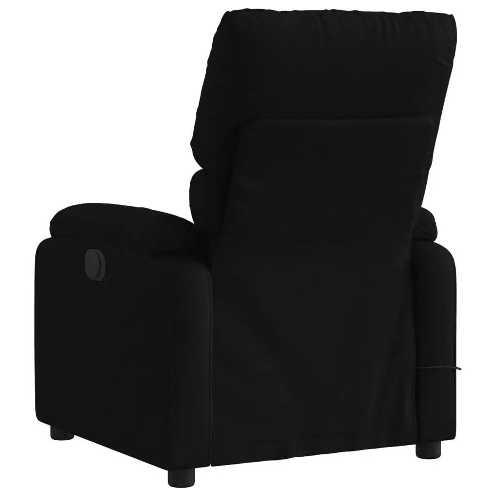 Recliner Chair Black Fabric Manual Vibration Massage 6 Points Adjustable Armrest