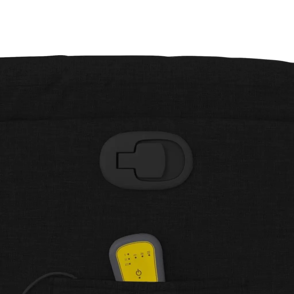 Recliner Chair Black Fabric Manual Vibration Massage 6 Points Adjustable Armrest