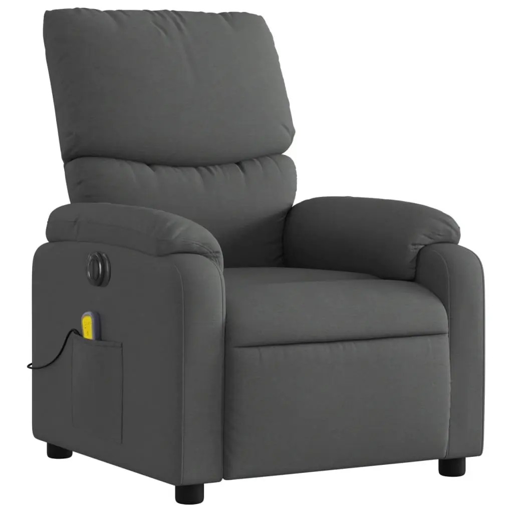 Electric Massage Recliner Chair Fabric Grey 135 Degrees