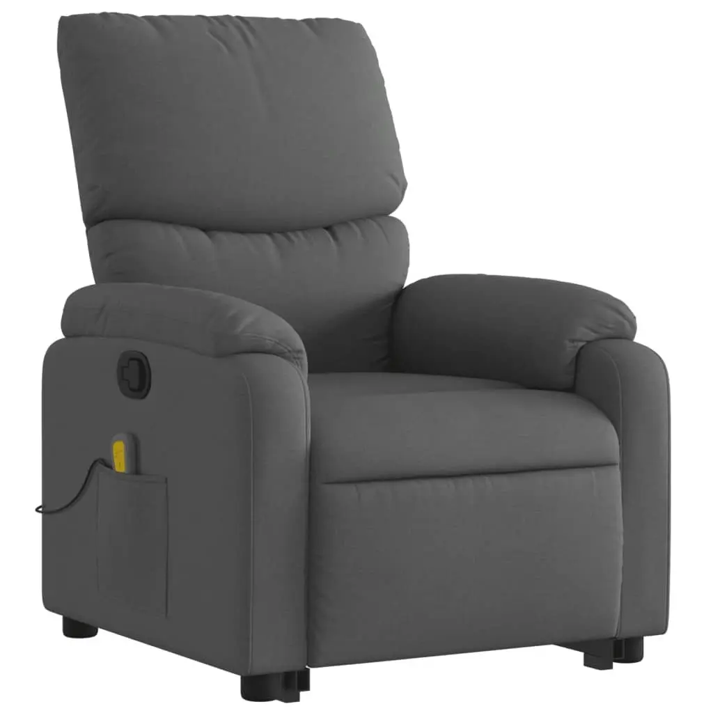 Stand Up Massage Recliner Chair Grey Fabric Power Lift Electric Elderly Armchair