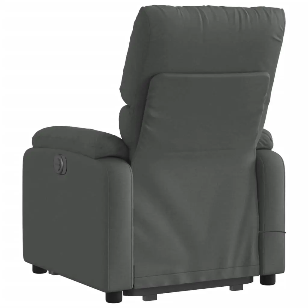 Stand Up Massage Recliner Chair Grey Fabric Power Lift Electric Elderly Armchair