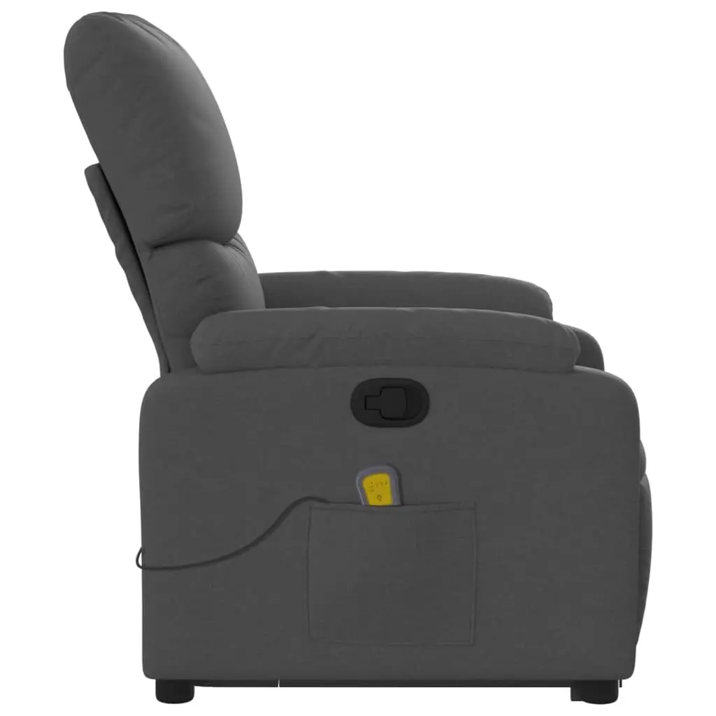Stand Up Massage Recliner Chair Grey Fabric Power Lift Electric Elderly Armchair