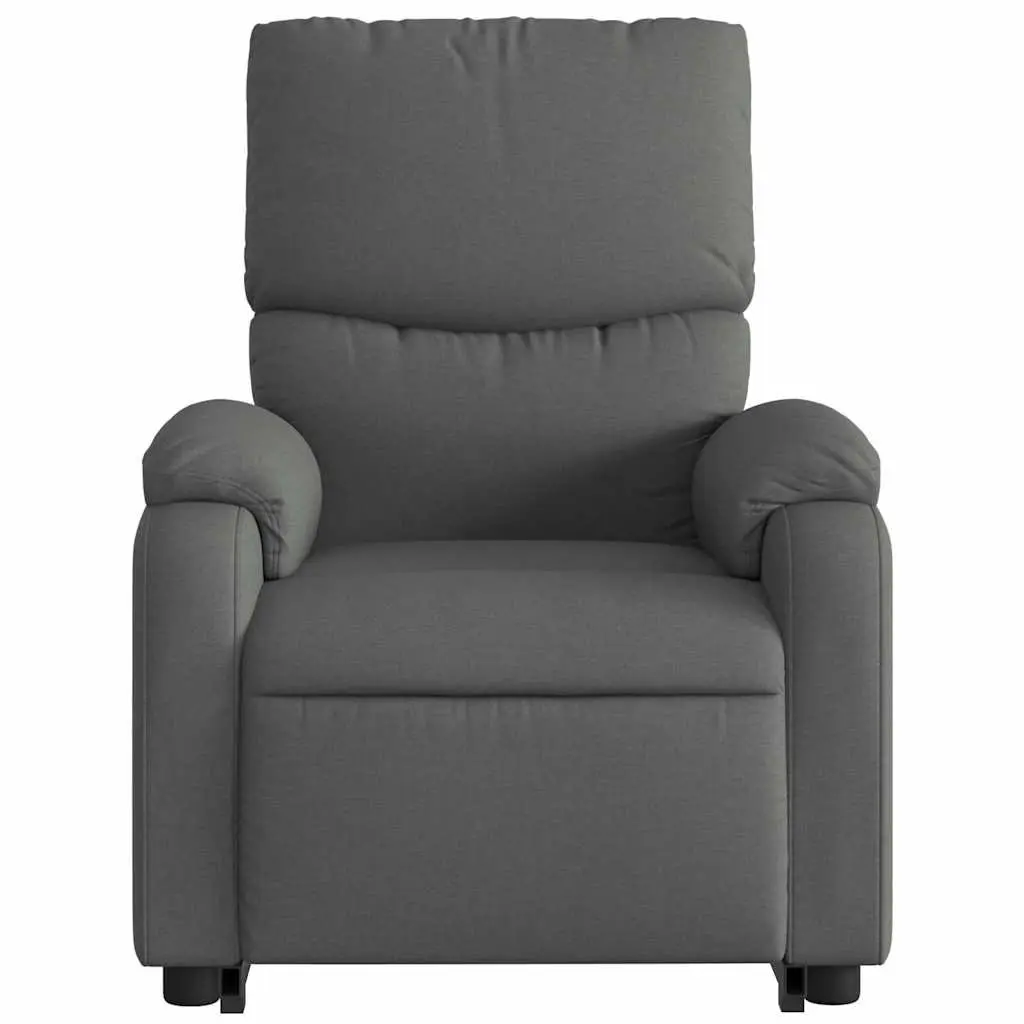 Electric Massage Recliner Chair Fabric Grey for Elderly Power Lift Function