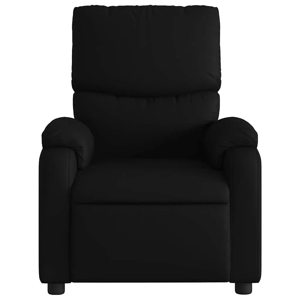 Massage Recliner Chair Black Faux Leather Manual Recline 6 Vibration Points