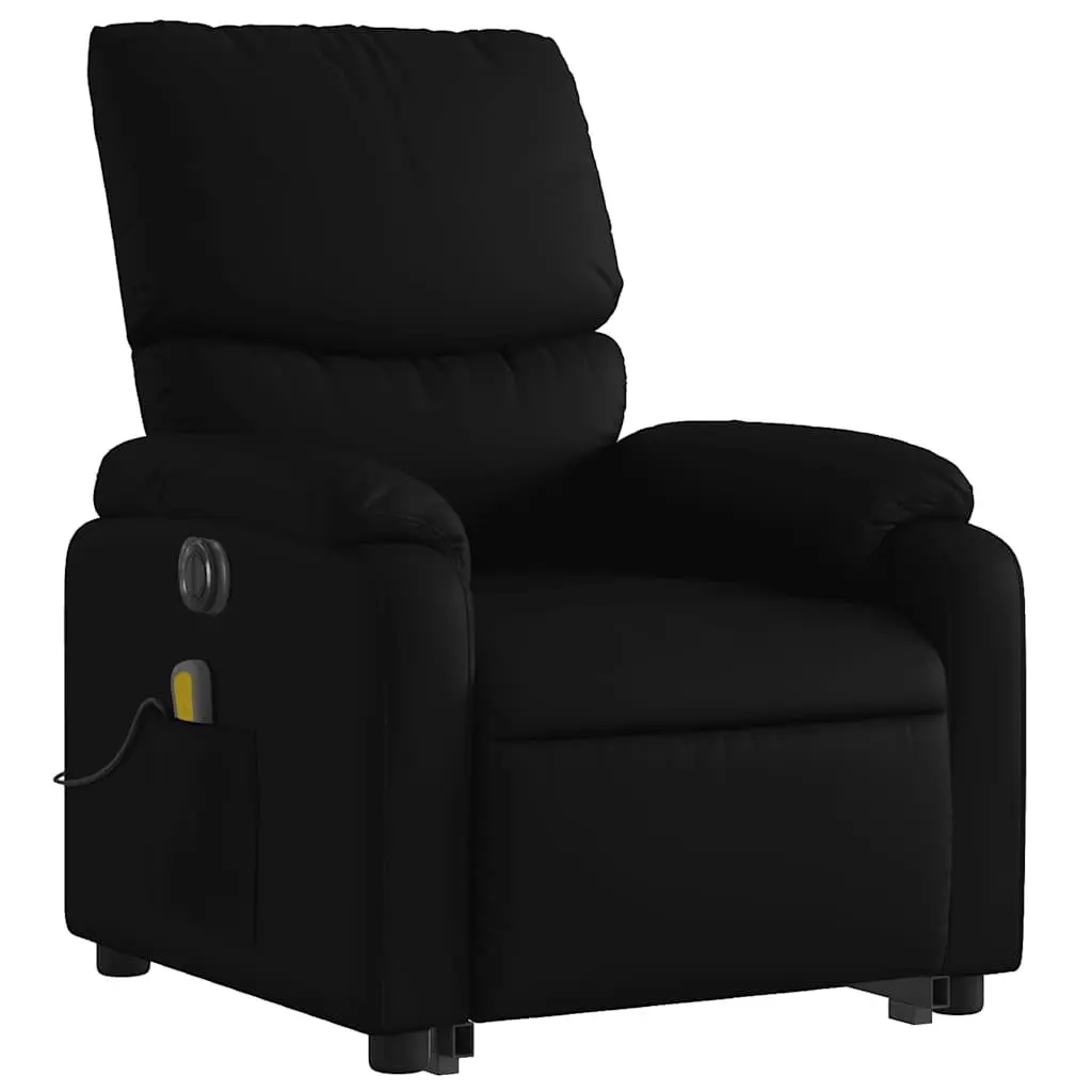 Electric Recliner Chair Faux Leather Black Massage Power Lift and Recline 135 Degrees