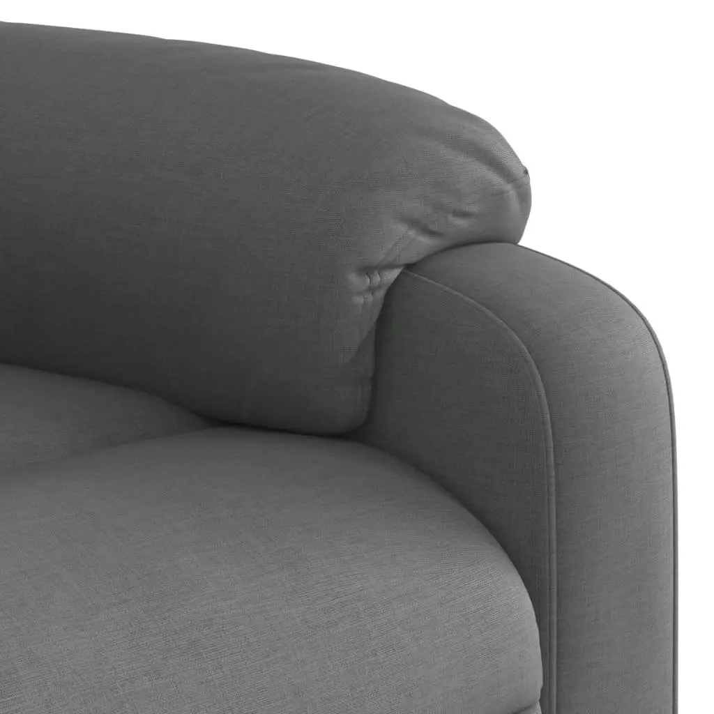 Massage Recliner Chair Fabric Grey Manual Recline Vibration 135 Degrees