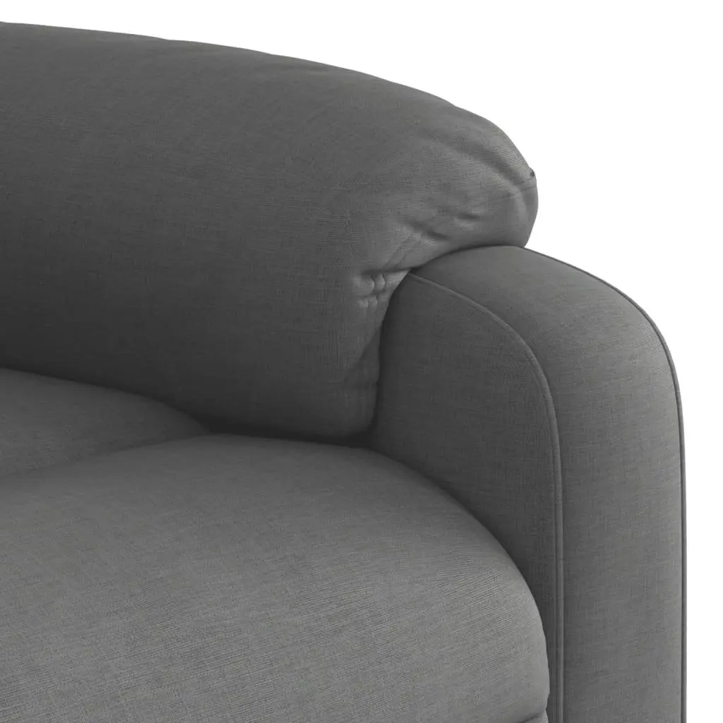 Electric Massage Recliner Chair Fabric Grey 135 Degrees Adjustable Footrest