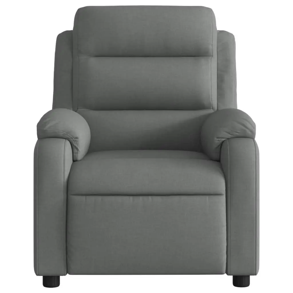 Electric Massage Recliner Chair Fabric Grey 135 Degrees Adjustable Footrest