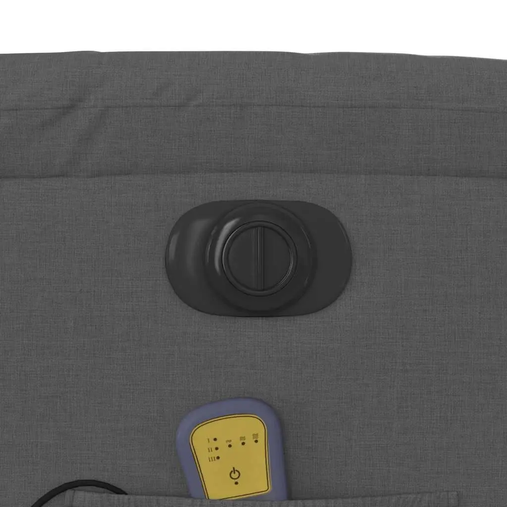 Electric Massage Recliner Chair Fabric Grey 135 Degrees