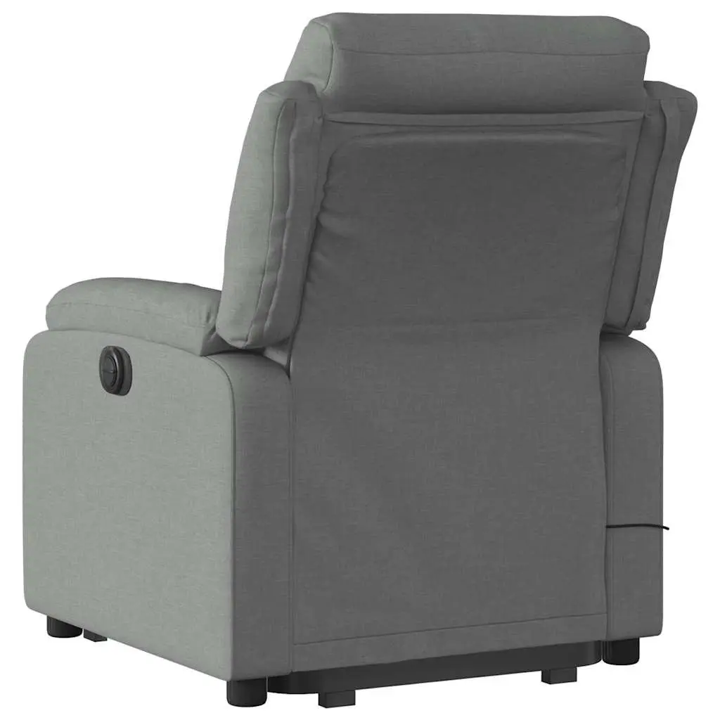 Electric Massage Recliner Chair Fabric Grey 135 Degrees