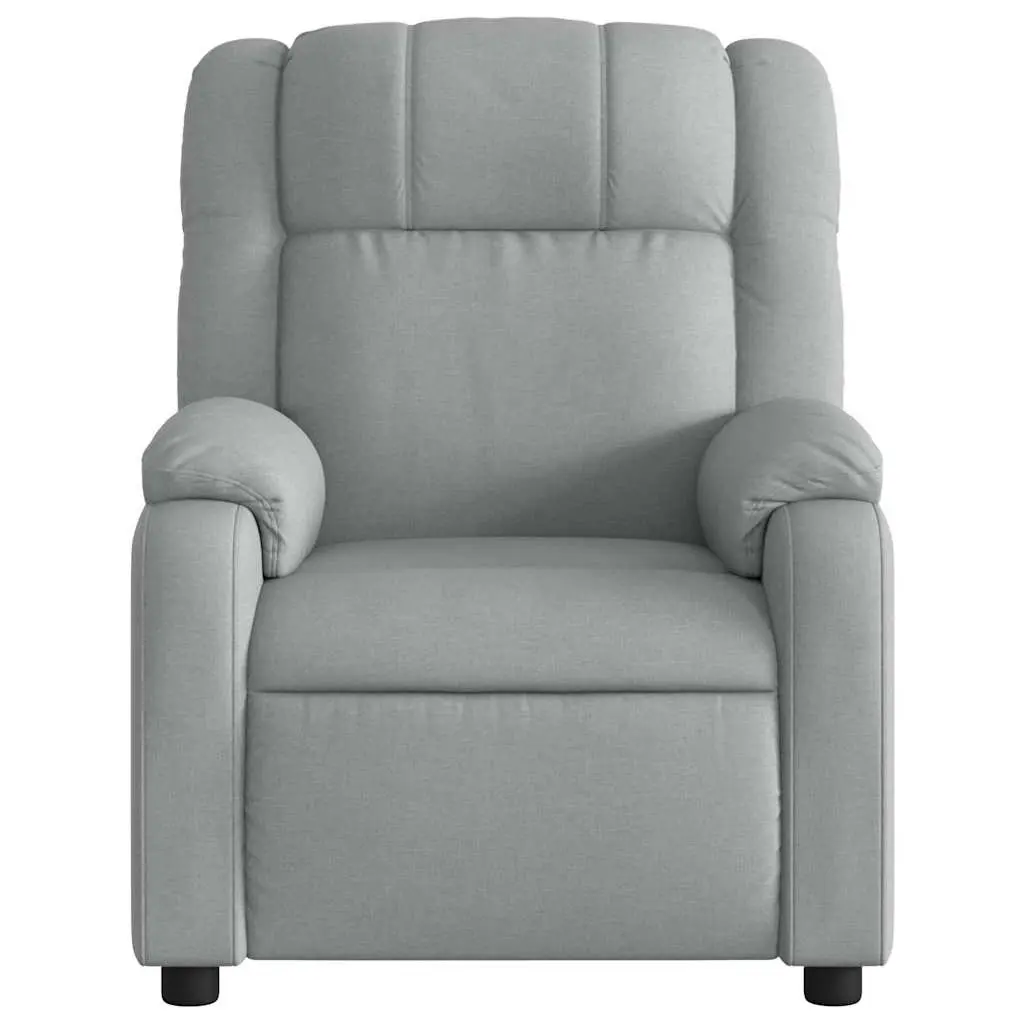 Massage Recliner Chair Grey Fabric Manual Recline Vibration Armchair Lounge