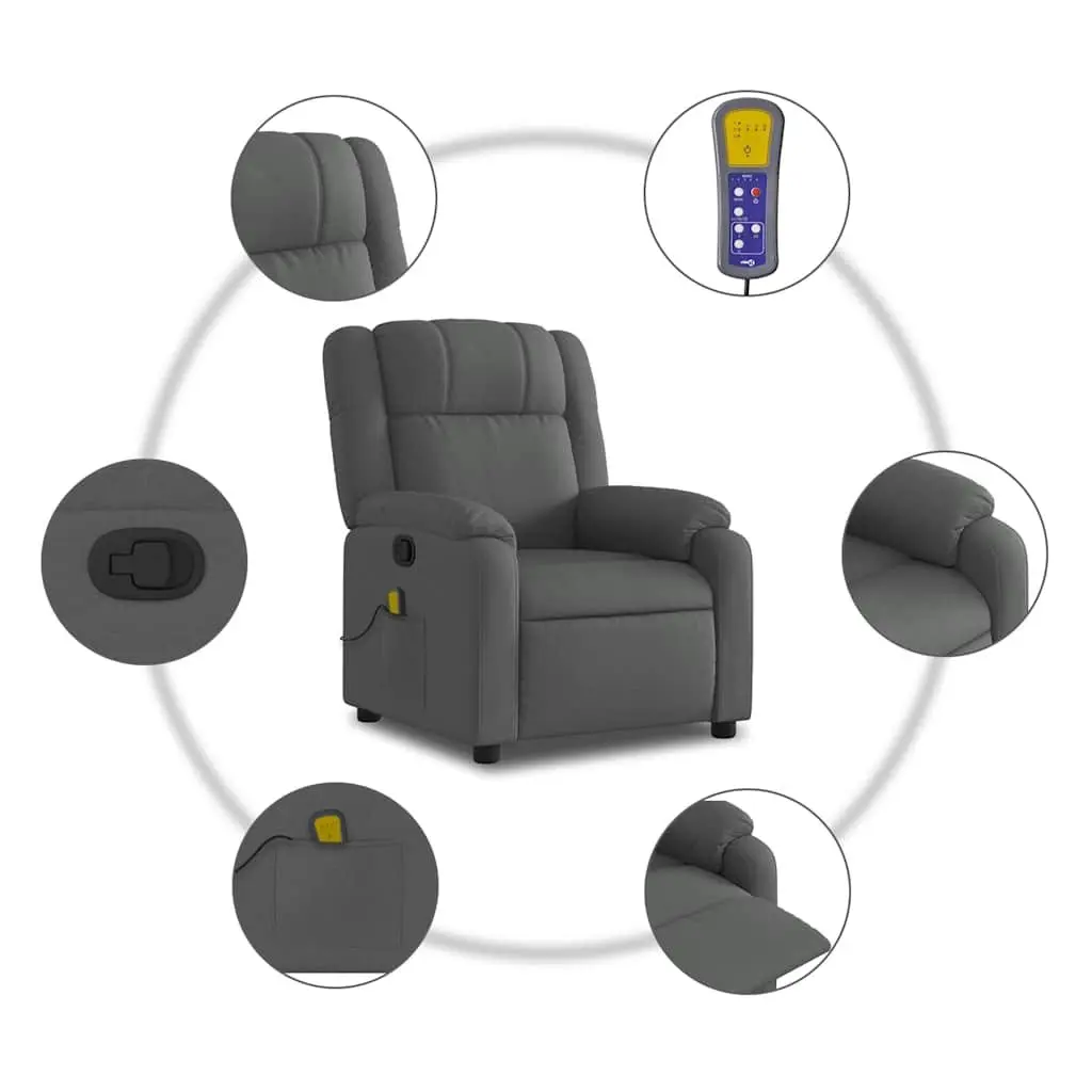 Grey Reclining Massage Chair for Home Comfort