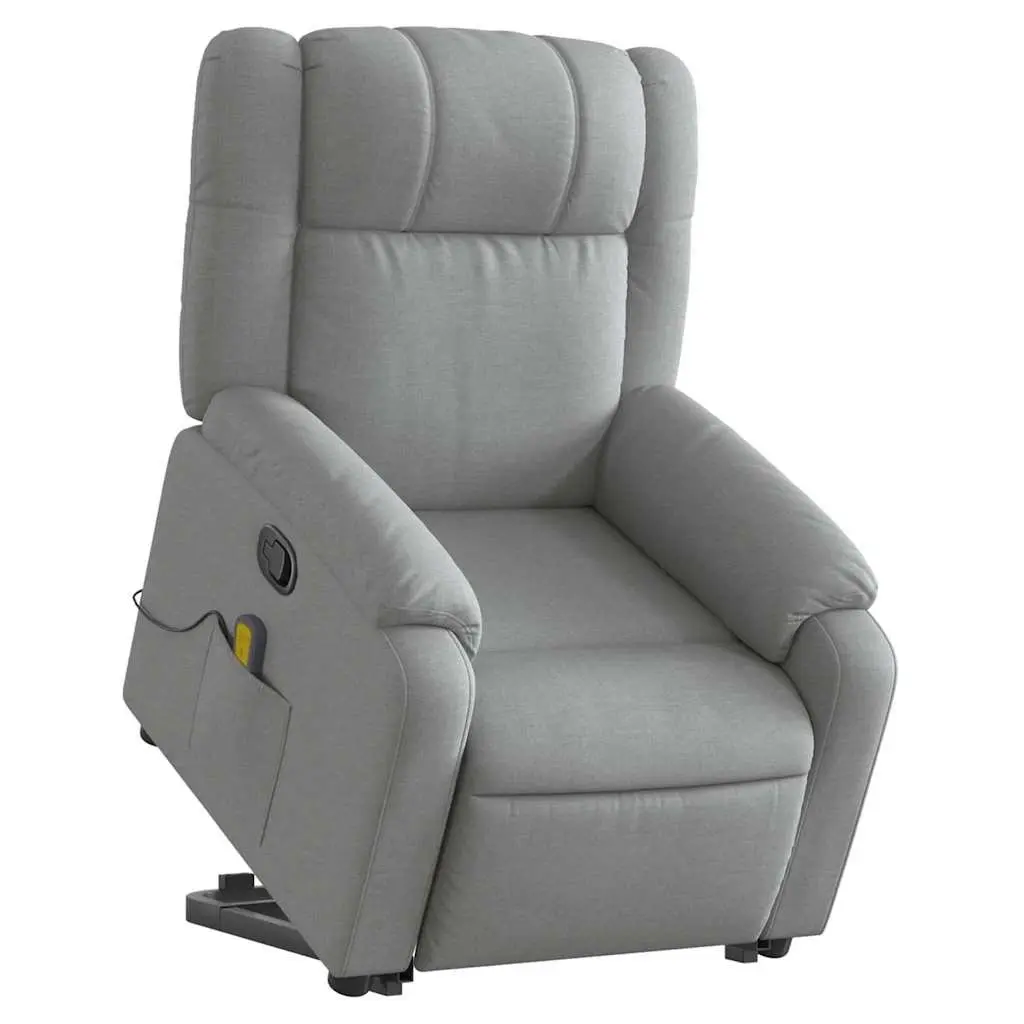 Stand Up Massage Recliner Chair Power Lift Grey Fabric