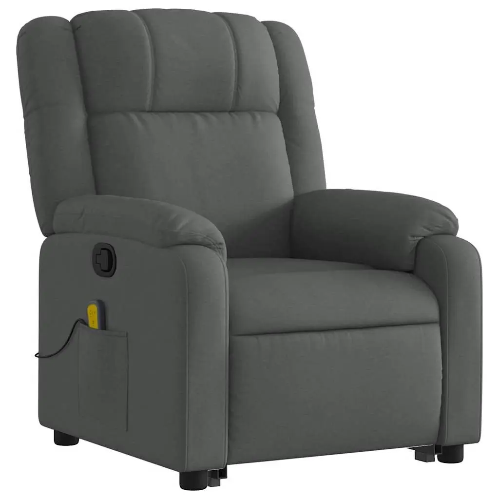 Massage Recliner Chair Electric Power Lift Grey Fabric 135 Degrees