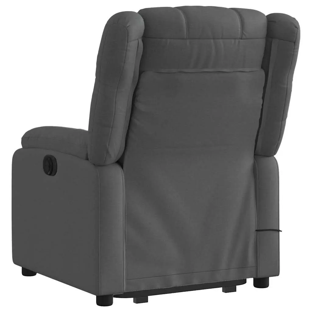 Massage Recliner Chair Electric Power Lift Grey Fabric 135 Degrees