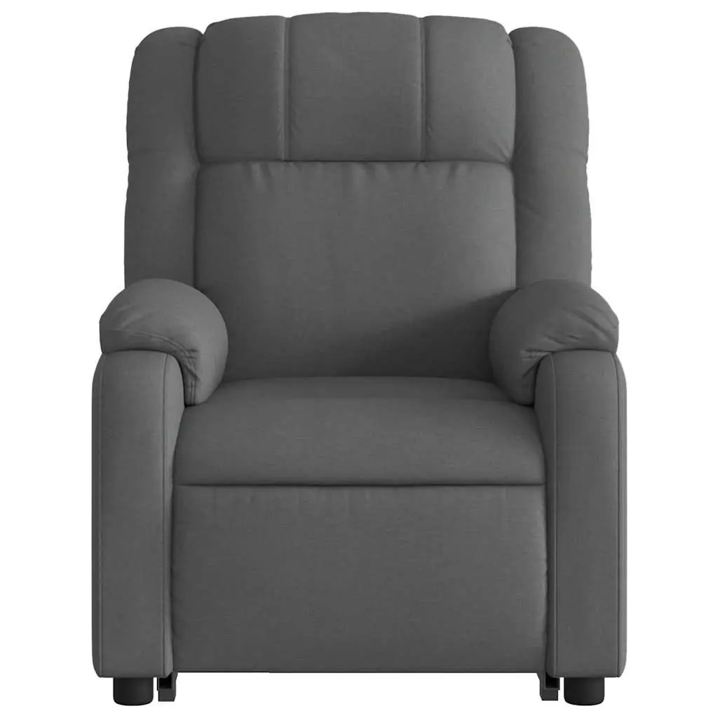 Electric Massage Recliner Chair Fabric Grey Power Lift Vibration