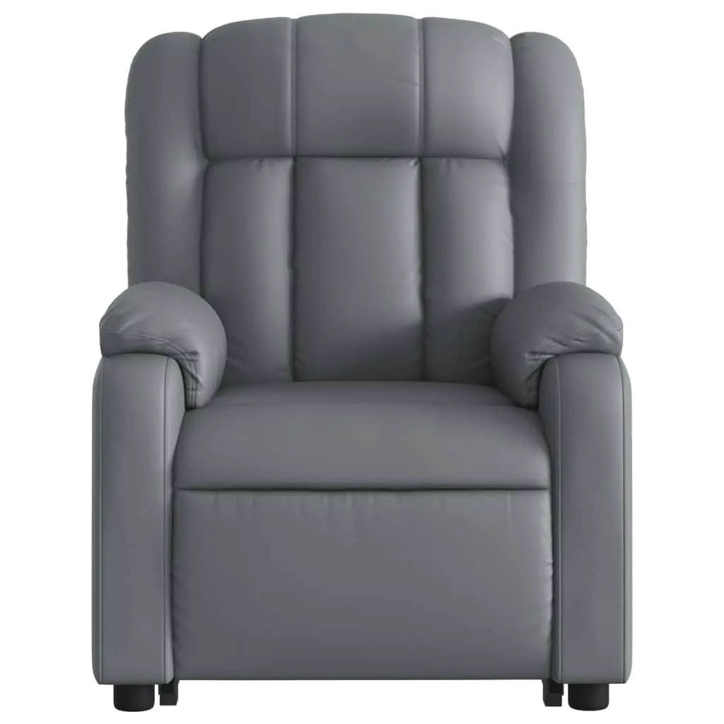 Electric Massage Recliner Chair Faux Leather Adjustable Footrest Grey