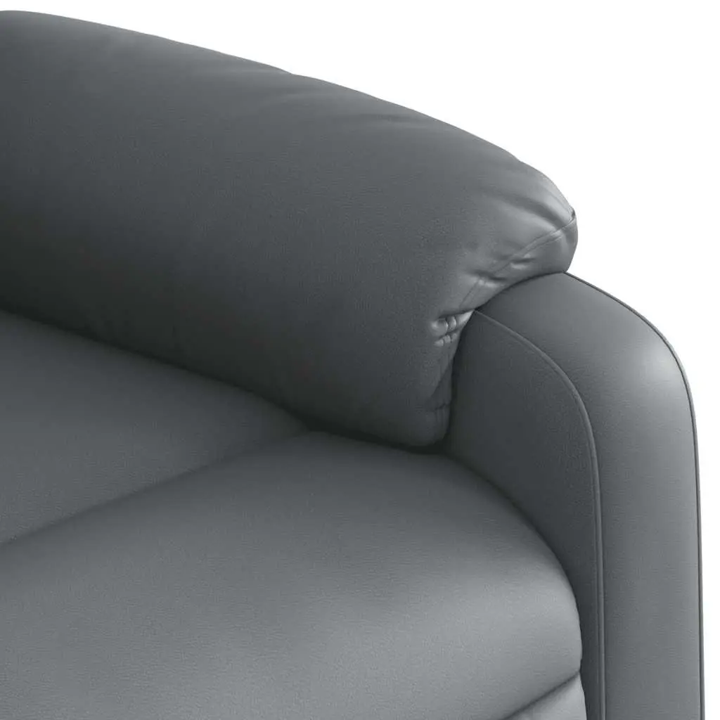 Electric Massage Recliner Chair Faux Leather Grey Power Lift 135 Degrees