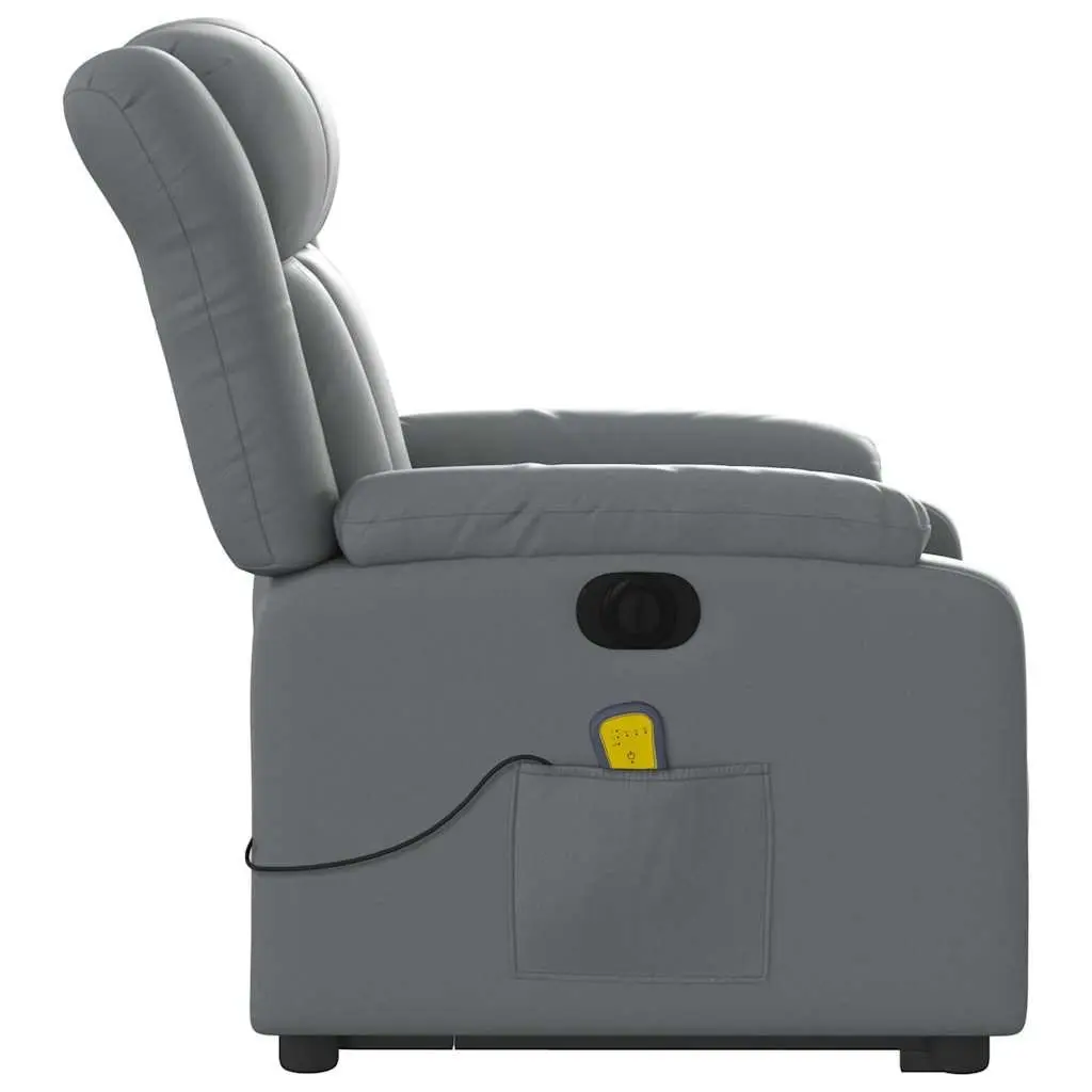 Electric Massage Recliner Chair Faux Leather Grey Power Lift 135 Degrees
