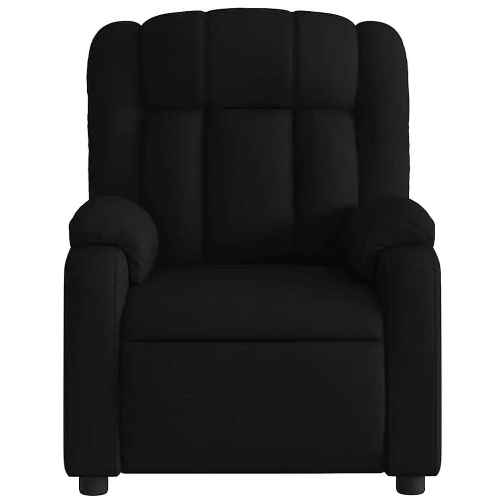 Massage Recliner Chair Black Fabric Manual Recline Vibration Armchair Lounge