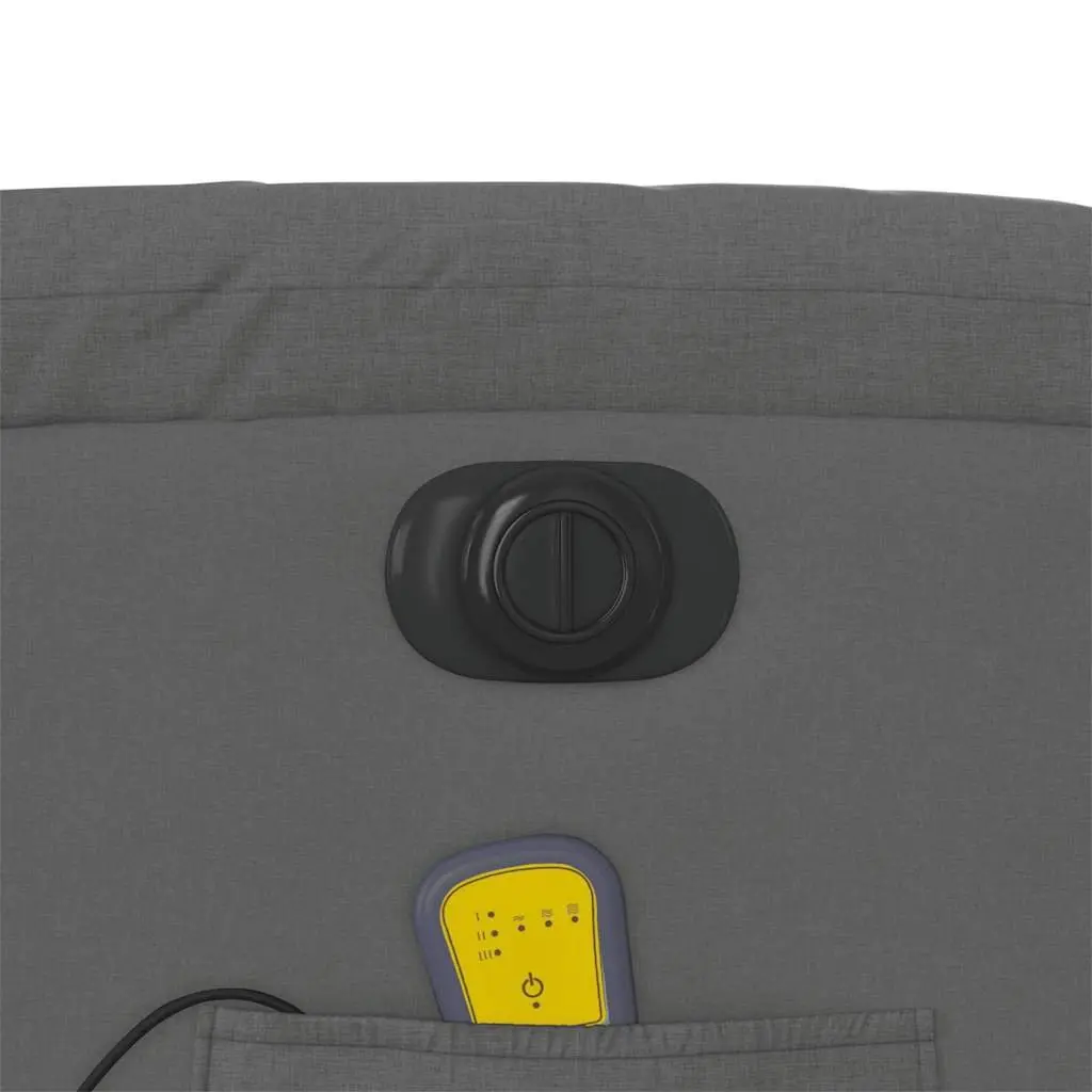 Electric Massage Recliner Chair Grey Fabric 135 Degrees