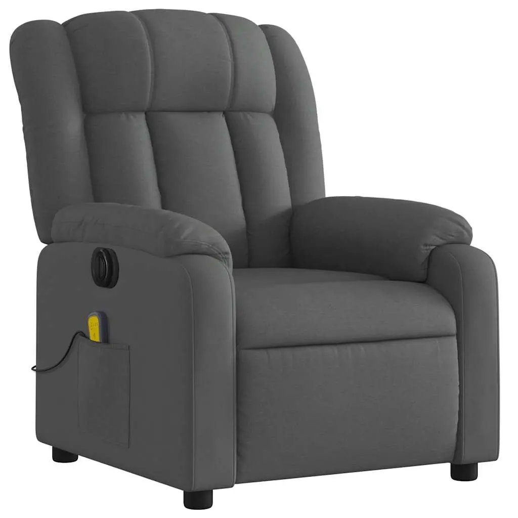 Electric Massage Recliner Chair Grey Fabric 135 Degrees