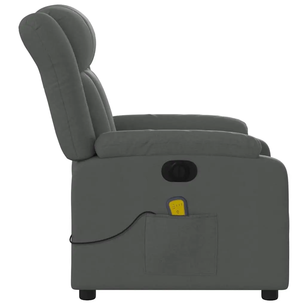 Electric Massage Recliner Chair Grey Fabric 135 Degrees