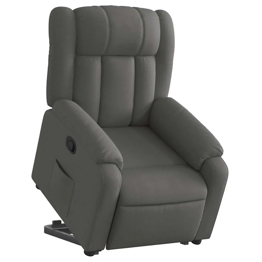 Stand Up Recliner Chair Electric Motor Fabric Dark Grey