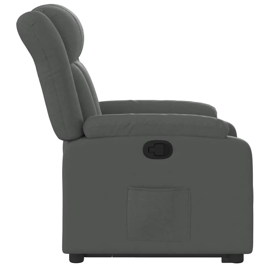 Stand Up Recliner Chair Electric Motor Fabric Dark Grey