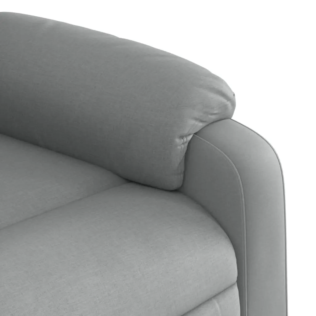 Massage Recliner Chair Fabric Light Grey Electric Power Lift Manual Stand Up