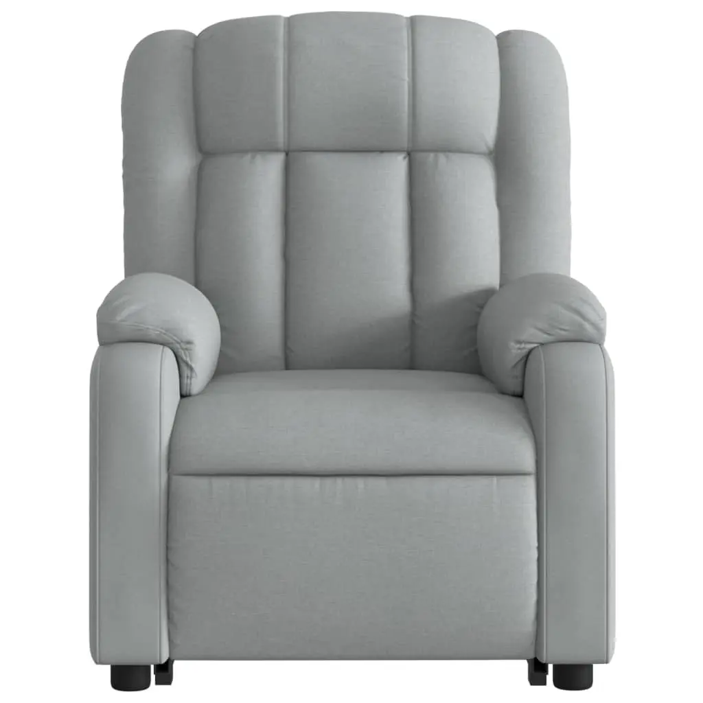 Massage Recliner Chair Fabric Light Grey Electric Power Lift Manual Stand Up