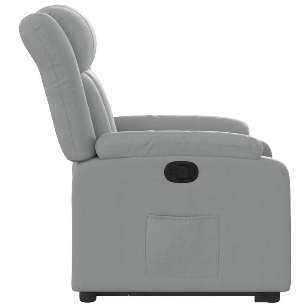 Massage Recliner Chair Fabric Light Grey Electric Power Lift Manual Stand Up