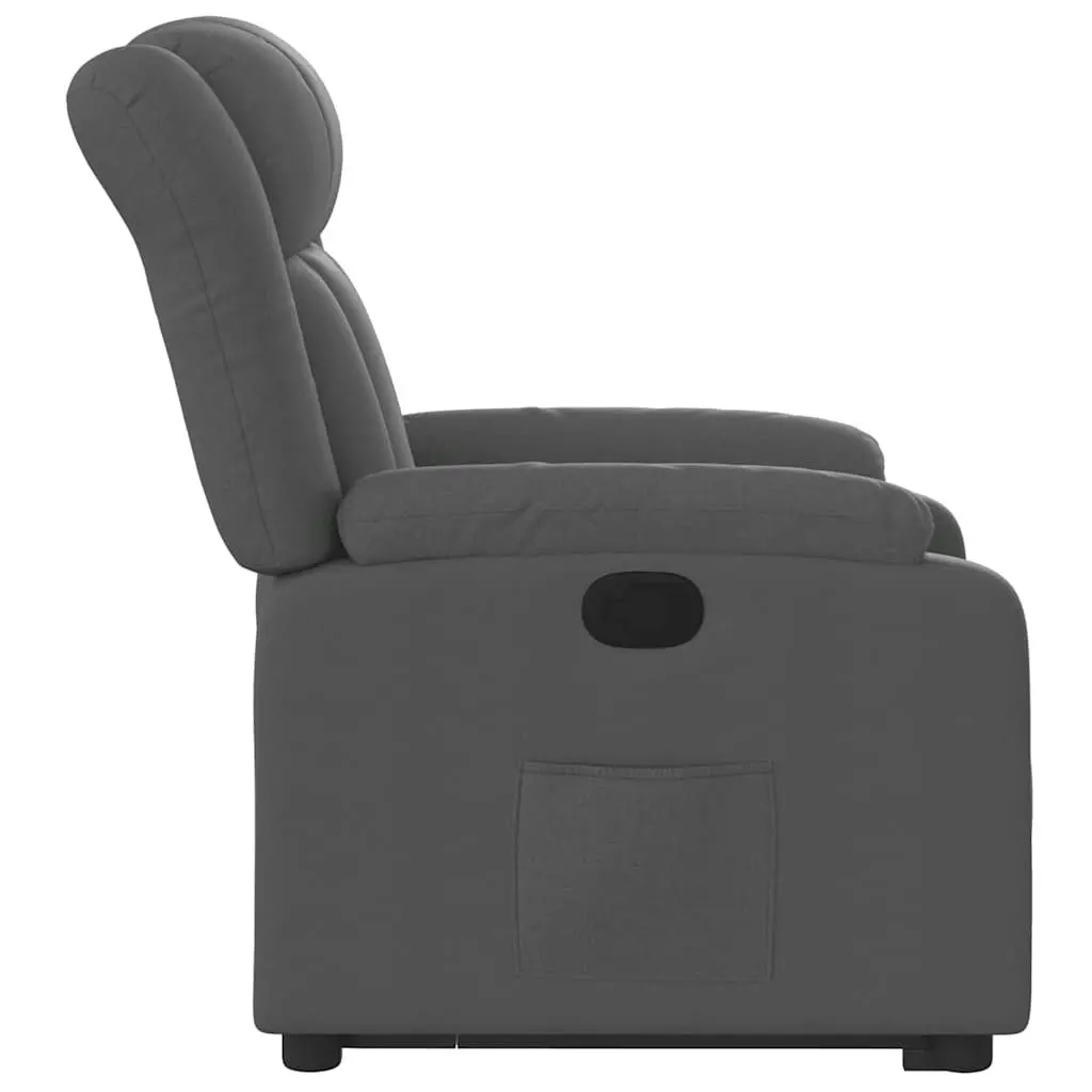 Electric Massage Recliner Chair Fabric Grey 135 Degrees Power Lift Vibration